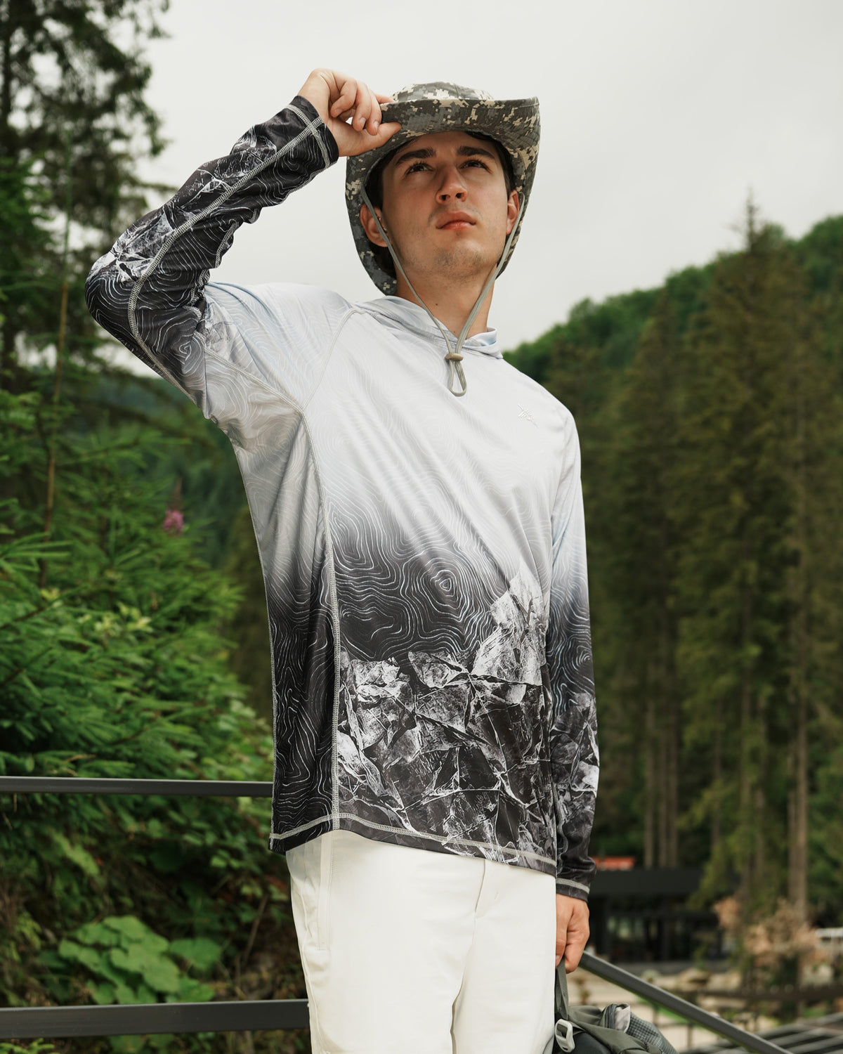 Men’s Fjord Shadow Camo UPF 50+ Performance Sun Hoodie
