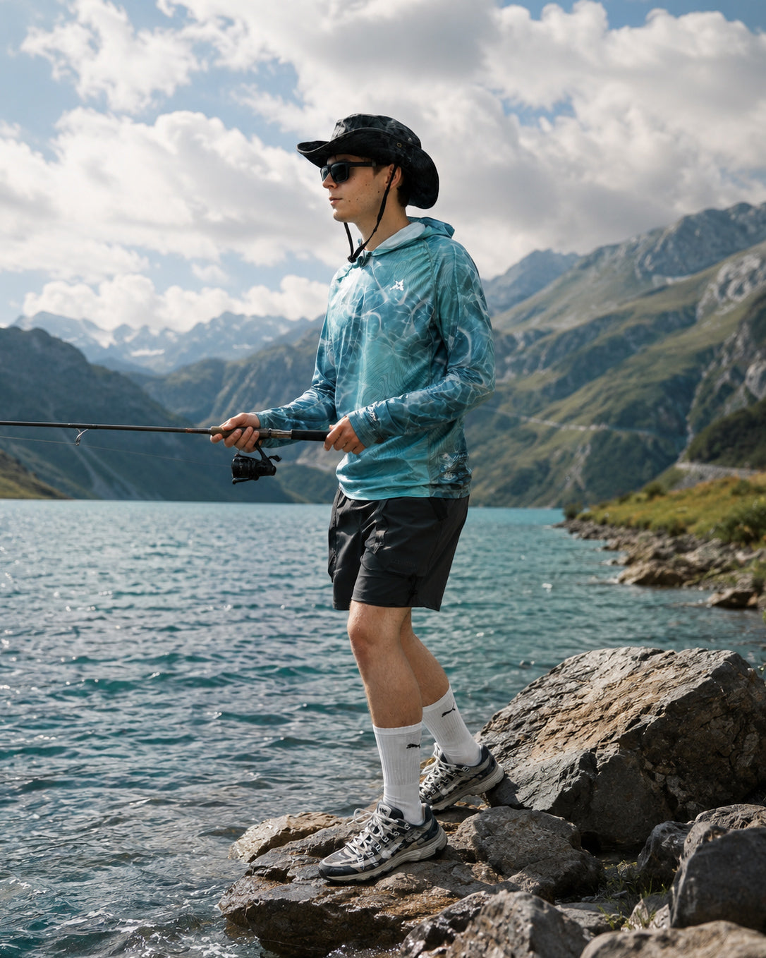 Alpine Topo Camo UPF 50+ Performance Hoodie