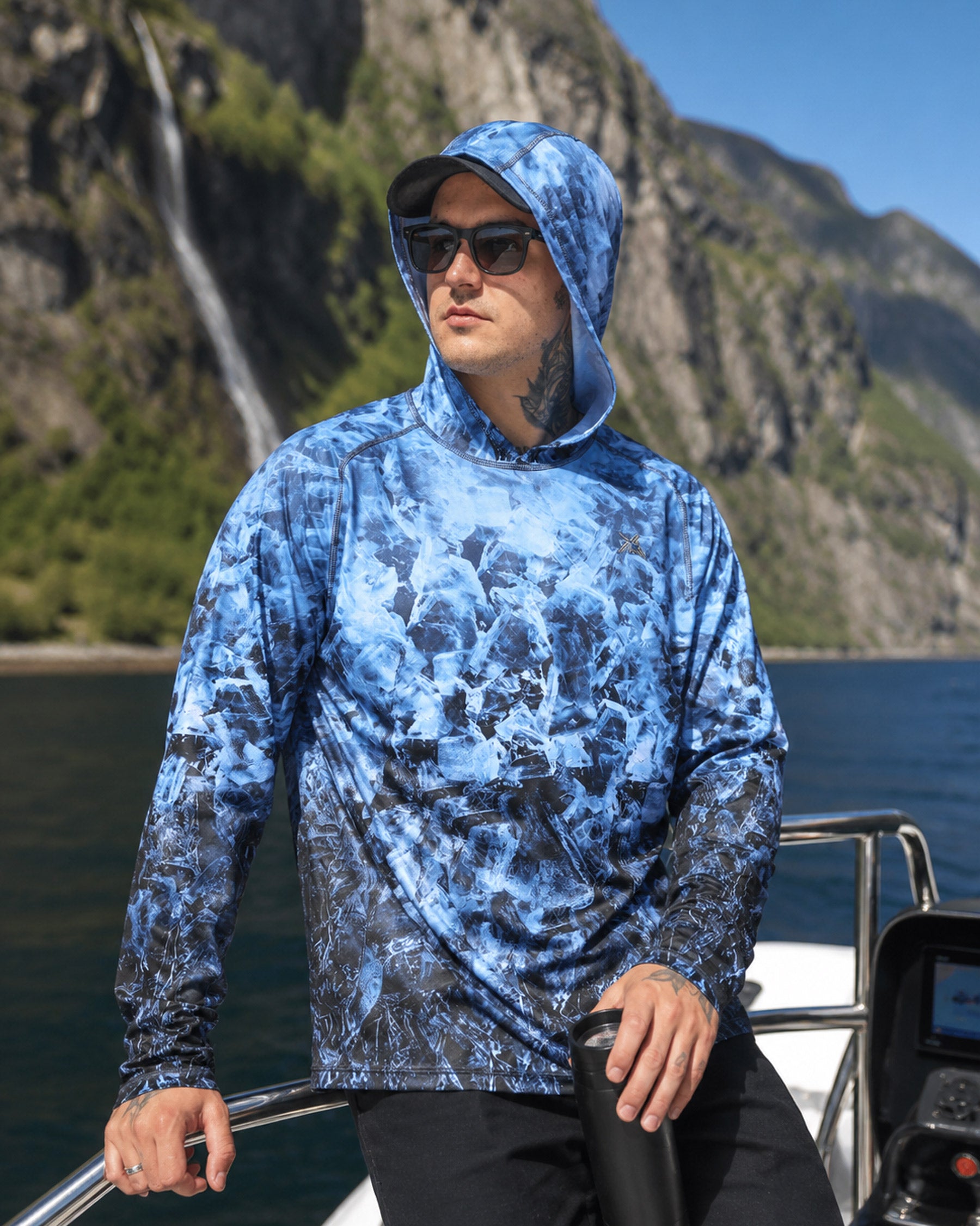 Blue Arctic Camo UPF 50+ Performance Hoodie