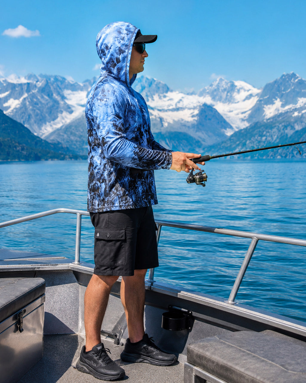 Blue Arctic Camo UPF 50+ Performance Hoodie