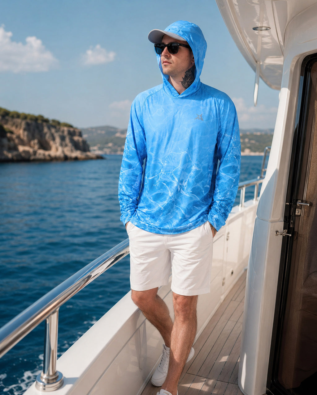 Blue Mirage Сamo UPF 50+ Performance Hoodie