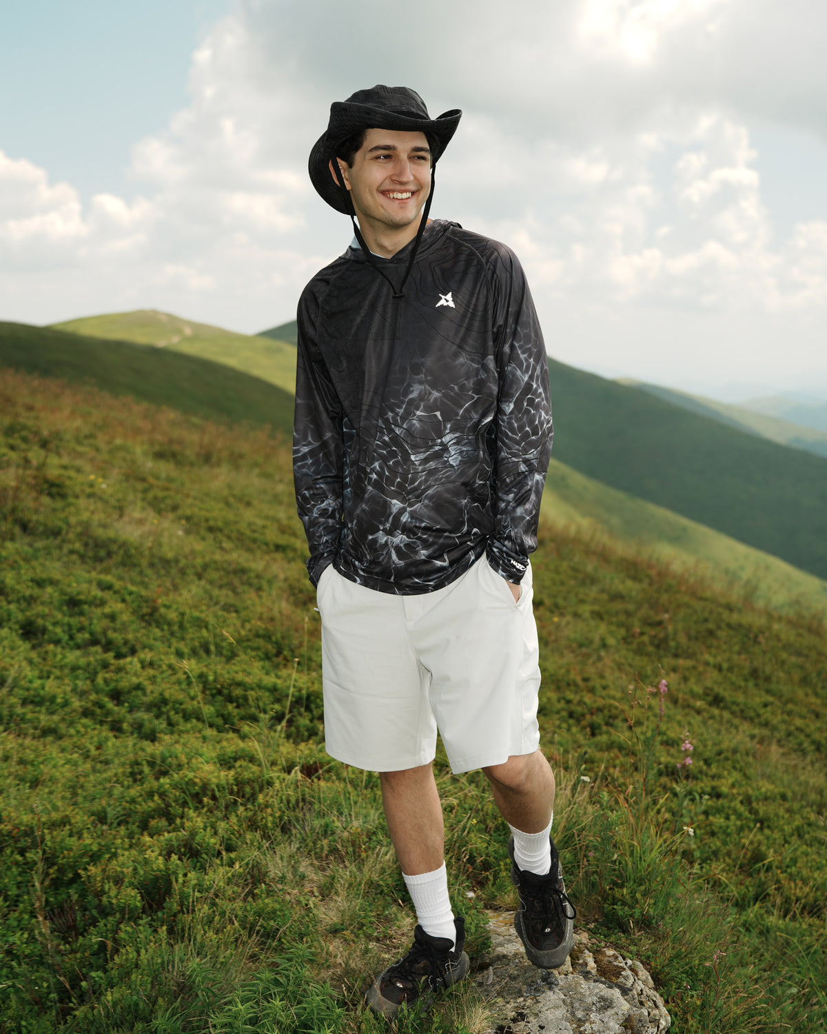 Men’s Slate Storm Camo UPF 50+ Performance Sun Hoodie