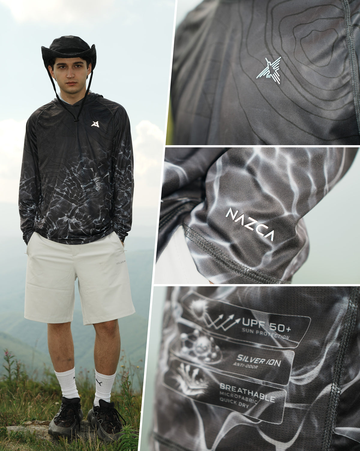 Men’s Slate Storm Camo UPF 50+ Performance Sun Hoodie