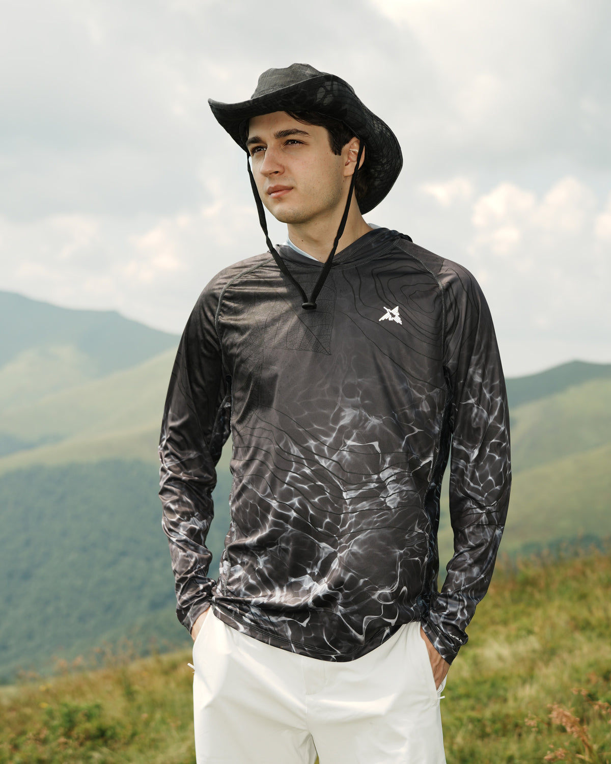 Men’s Slate Storm Camo UPF 50+ Performance Sun Hoodie