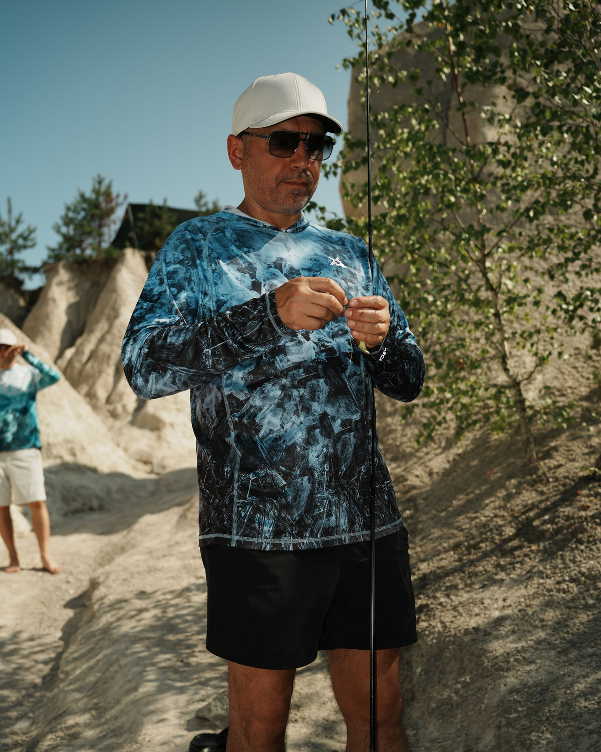 Men’s Blue Arctic Camo UPF 50+ Performance Sun Hoodie