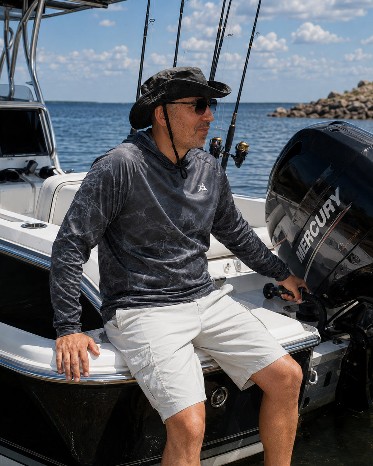 Men’s Ocean Tempest Camo UPF 50+ Performance Sun Hoodie