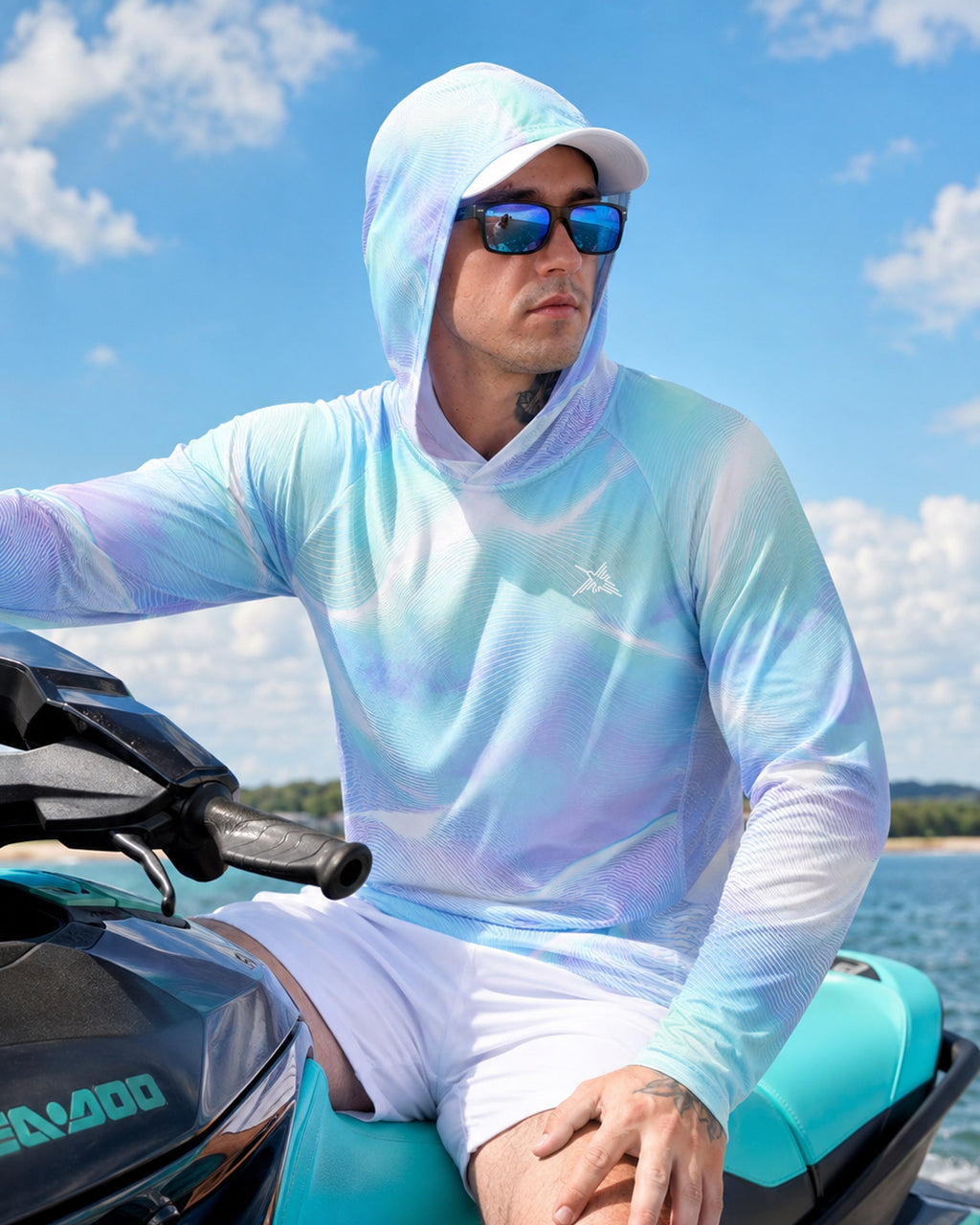 Ocean Pearl Сamo UPF 50+ Performance Hoodie
