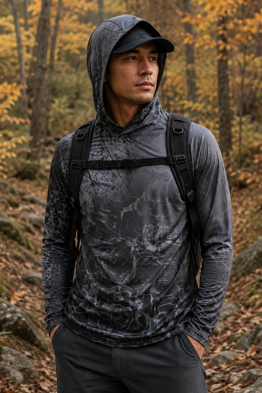 Slate Storm Camo UPF 50+ Performance Hoodie