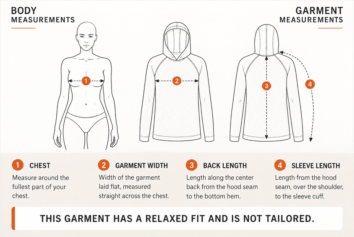 Women size chart measurement guide