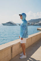 Ocean Topo Camo UPF 50+ Performance Hoodie