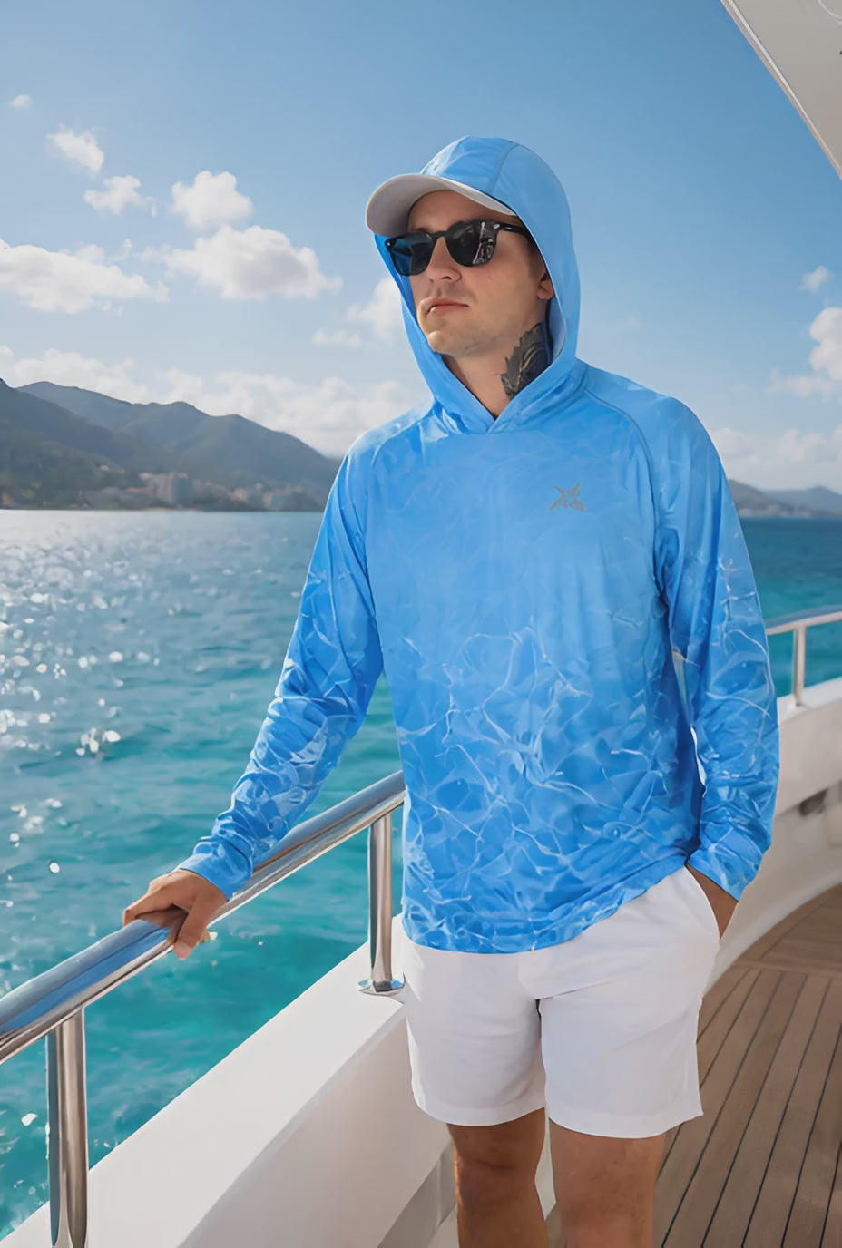 Blue Mirage Сamo UPF 50+ Performance Hoodie